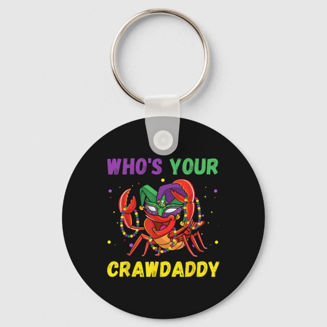 Wer ist dein Crawdaddy Crawfish Jester Perlen Lust Schlüsselanhänger (Vorderseite)