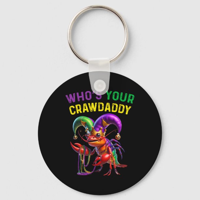 Wer ist dein Crawdaddy Crawfish Jester Perlen Lust Schlüsselanhänger (Vorderseite)