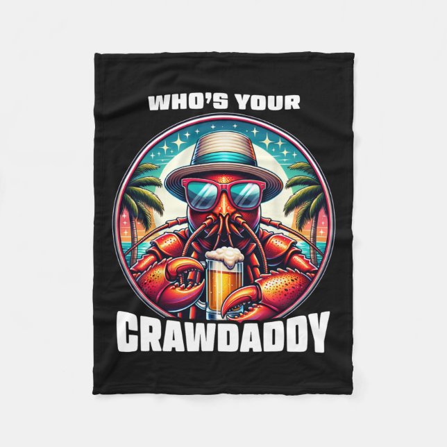 Wer ist dein Crawdaddy Funny Crawfish Boil Mardi G Fleecedecke (Vorderseite)