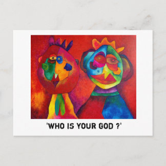 "Wer ist dein Gott?" Postkarte