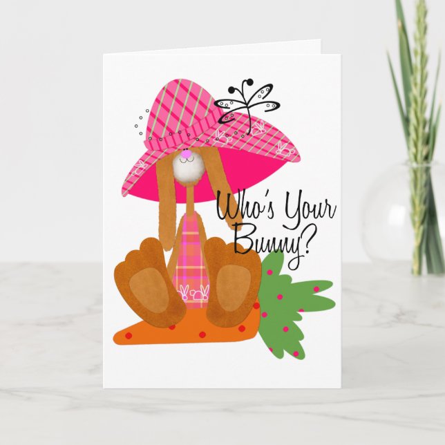 Wer ist dein Hase? Feiertagskarte (Vorderseite)