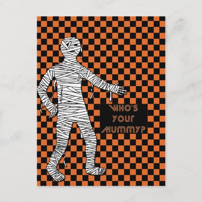 Wer ist dein Mama Halloween? Postkarte (Vorderseite)