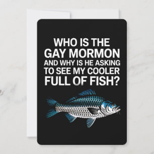 Wer ist der Gay Mormon Funny LGBTQ Pride Fish Einladung