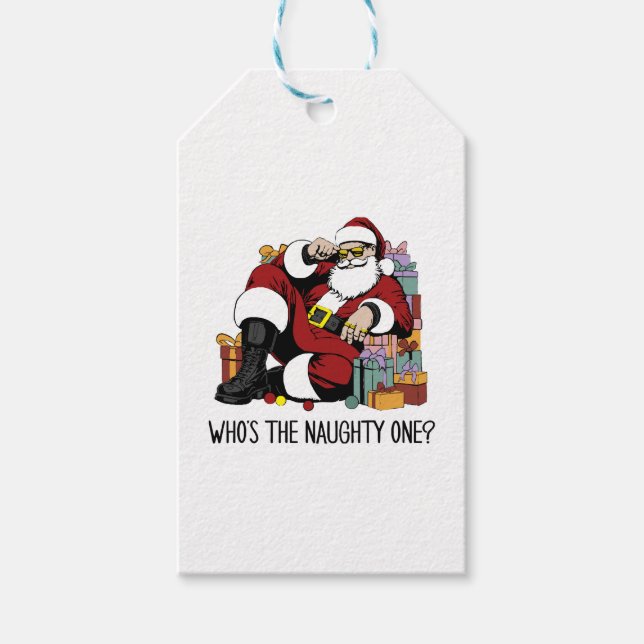 Wer ist der Naughty Geschenkanhänger (Vorderseite)