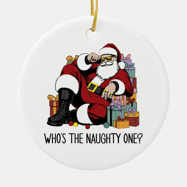 Wer ist der Naughty Keramik Ornament (Vorne)