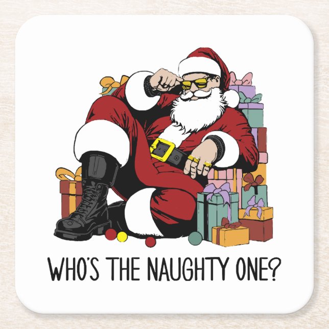 Wer ist der Naughty Rechteckiger Pappuntersetzer (Vorderseite)