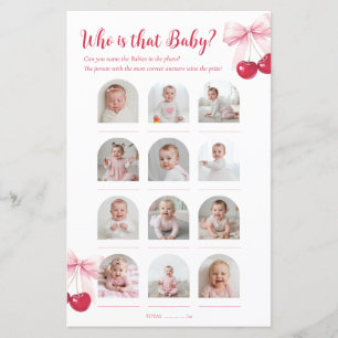 Wer ist dieses Baby 12 Foto Spiel Pink Cherry Schi