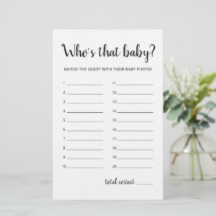 Wer ist dieses Baby? Spiel Baby Shower Party-Spiel