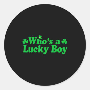 Wer ist ein Glückspilz St. Patricks Day-Shirt Runder Aufkleber