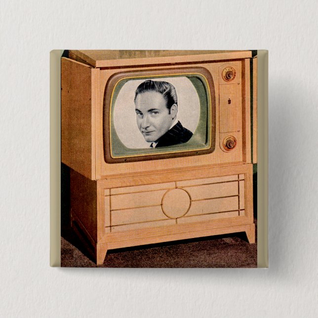 Wer ist im Fernsehen? Button (Vorderseite)