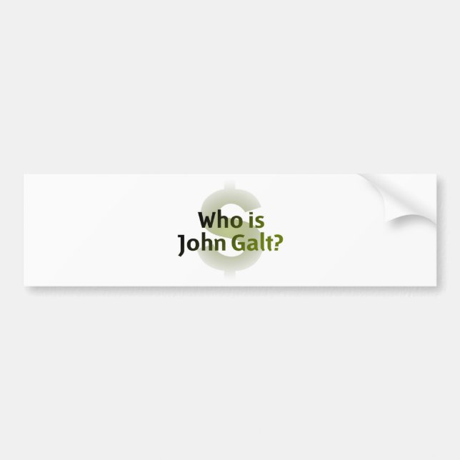 Wer ist John Galt? Geld-Symbol Autoaufkleber (Vorne)