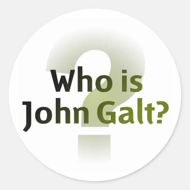 Wer ist John Galt? Runder Aufkleber (Vorderseite)