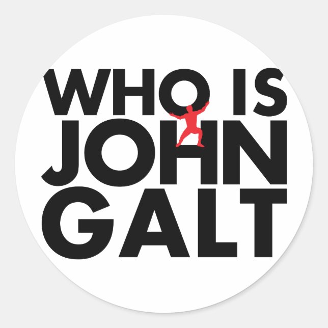 Wer ist John Galt? Runder Aufkleber (Vorderseite)
