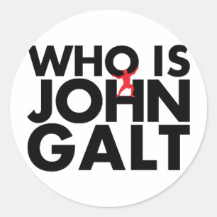 Wer ist John Galt? Runder Aufkleber