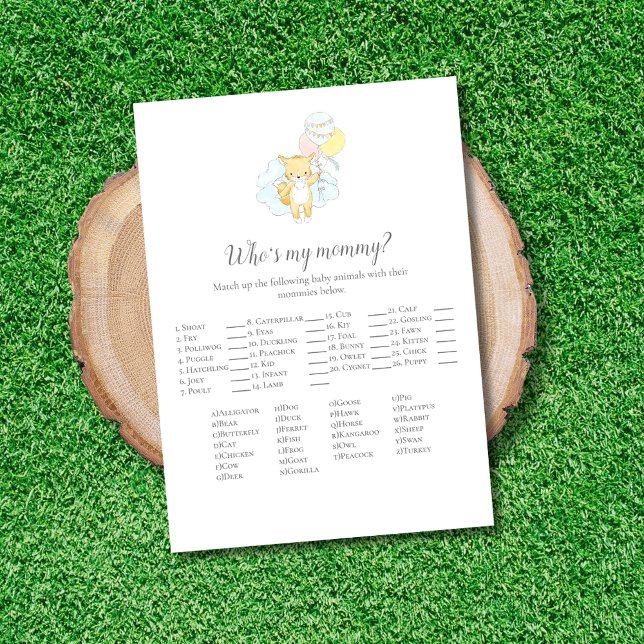 Wer ist meine Mama Baby Sprinkle Game Card? (Von Creator hochgeladen)