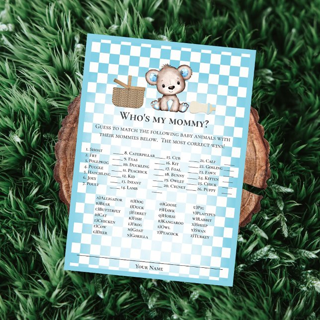 Wer ist meine Mama Niedlich Teddy Bear Baby Card? Einladung (Von Creator hochgeladen)