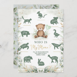 Wer ist meine Mama Teddy Bear Baby Shower Game Car Einladung