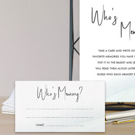 Wer ist Memory Brautparty Game Green Wash Card Hinweiskarte