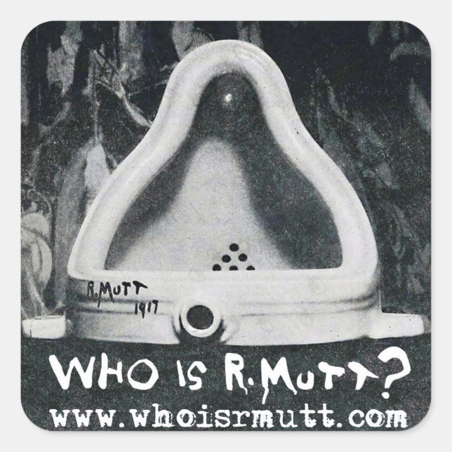 Wer ist R. Mutt "Fontaine" Sticker? Quadratischer Aufkleber (Vorderseite)