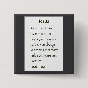 Wer Jesus ist Trost Erinnerung Geschenk Button
