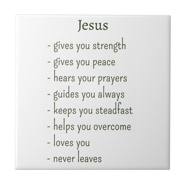 Wer Jesus ist Trost Erinnerung Geschenk Fliese (Vorderseite)