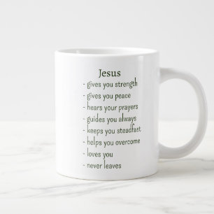 Wer Jesus ist Trost Erinnerung Geschenk Jumbo-Tasse