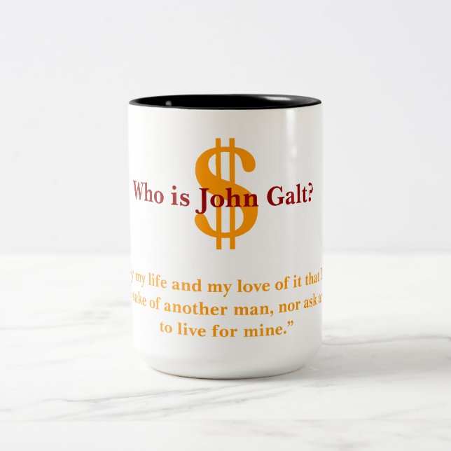 Wer John Galt ist Zweifarbige Tasse (Mittel)