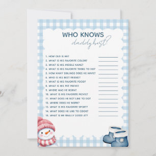 Wer kennt Daddy am besten Winter-Baby-Party-Spiel Einladung