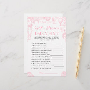 Wer kennt Daddy best Baby Shower Game Card?
