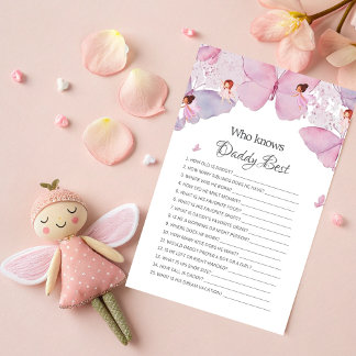 Wer kennt Daddy Best Pink Fee Baby Shower Game