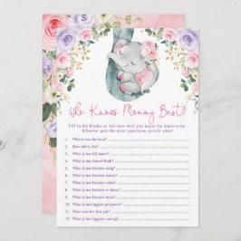 Wer kennt das Mama Best Elephant Baby Shower Game? Einladung