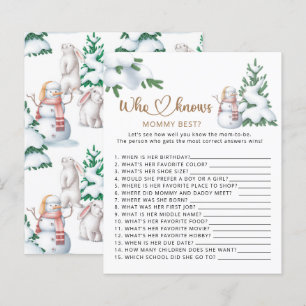 Wer kennt das Mami Best Winter Baby Dusche Spiel?