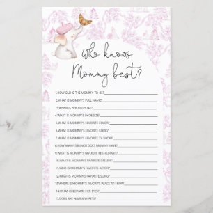 Wer kennt das Mommy best Toile Baby Shower Game?