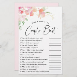 Wer kennt das Paar Best Floral Shower Game?