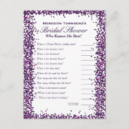 Wer kennt das Spiel mit mir? | Lila Confetti Postkarte