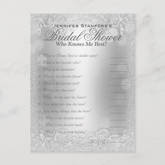 Wer kennt das Spiel mit mir? | Silver Elegance Postkarte (Vorderseite)