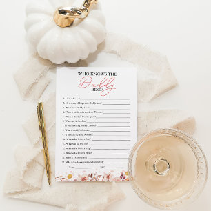 Wer kennt den Daddy am besten - Baby Shower Spiel Einladung
