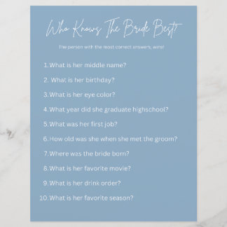 Wer kennt die Braut am besten? Party Game