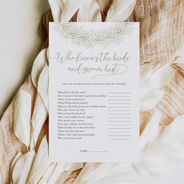 Wer kennt die Braut und Groom besten Bridal-Spiel Flyer (Von Creator hochgeladen)