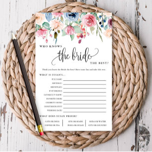 Wer kennt die Bride Floral Border Paper Game Card? Flyer