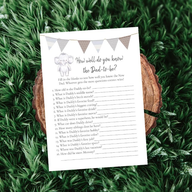 Wer kennt die "Daddy to be Game Baby Elephant Card Programm (Von Creator hochgeladen)