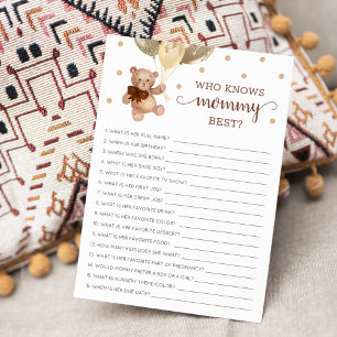 Wer kennt die Mama Best Game Baby Shower Party Car Einladung