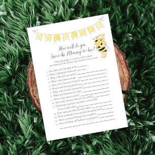 Wer kennt die Mama-to-be Game Teddy Bärenkarte? Programm