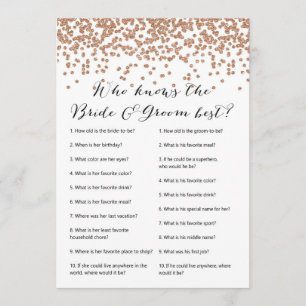 Wer kennt die Rose Bride & Groom Gold Bridal Game  Einladung