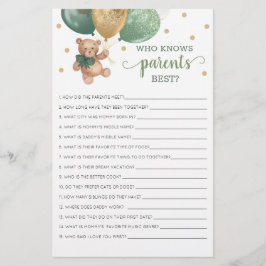 Wer kennt Eltern am besten Game Teddy Bär