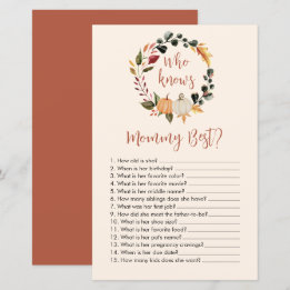 Wer kennt Mama am besten Herbstkranz Babyshower-Sp