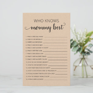 Wer kennt Mama am besten? Individuelles Babyparty-