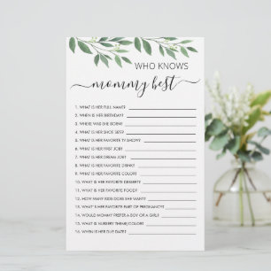 Wer kennt Mama am besten? Individuelles Babyshower