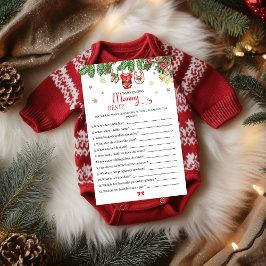 Wer kennt Mama am besten Weihnachts-Baby-Shower-Sp