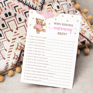 Wer kennt Mami am besten Spiel Baby Shower Party K Einladung